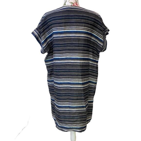 Studio 412 Oversized Boxy Pocket Summer Dress Medium Oversized Stripped - Picture 4 of 8